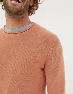 FatFace Berwick Washed Crew Jumper Dusky Orange Sale