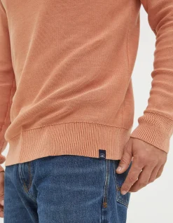FatFace Berwick Washed Crew Jumper Dusky Orange Sale