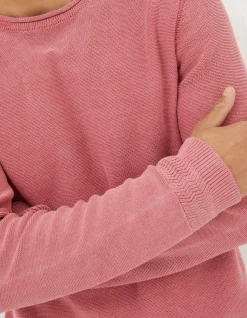 FatFace Berwick Washed Crew Jumper Red Discount