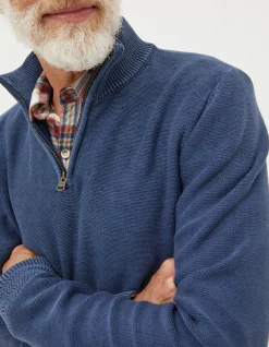FatFace Berwick Washed Half Neck Navy Online