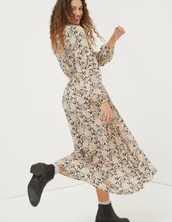 FatFace Beth Damask Floral Maxi Dress Black New