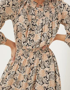 FatFace Beth Damask Floral Maxi Dress Black New