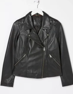FatFace Bethany Quilted Biker Jacket Black Hot