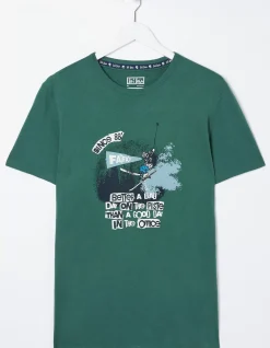 FatFace Better A Bad Day Ski T Shirt Green Online