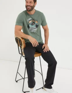 FatFace Better A Bad Day Trail T Shirt Green
