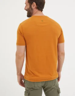 FatFace Better Outdoors Graphic T Shirt Vintage Gold Clearance