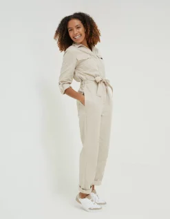 FatFace Betty Boilersuit Ecru New