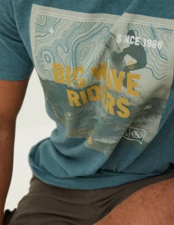 FatFace Big Wave Riders T-Shirt Teal Green Online