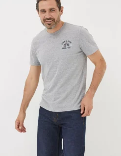 FatFace Bike Pedal T-Shirt Grey Marl Clearance