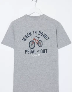 FatFace Bike Pedal T-Shirt Grey Marl Clearance