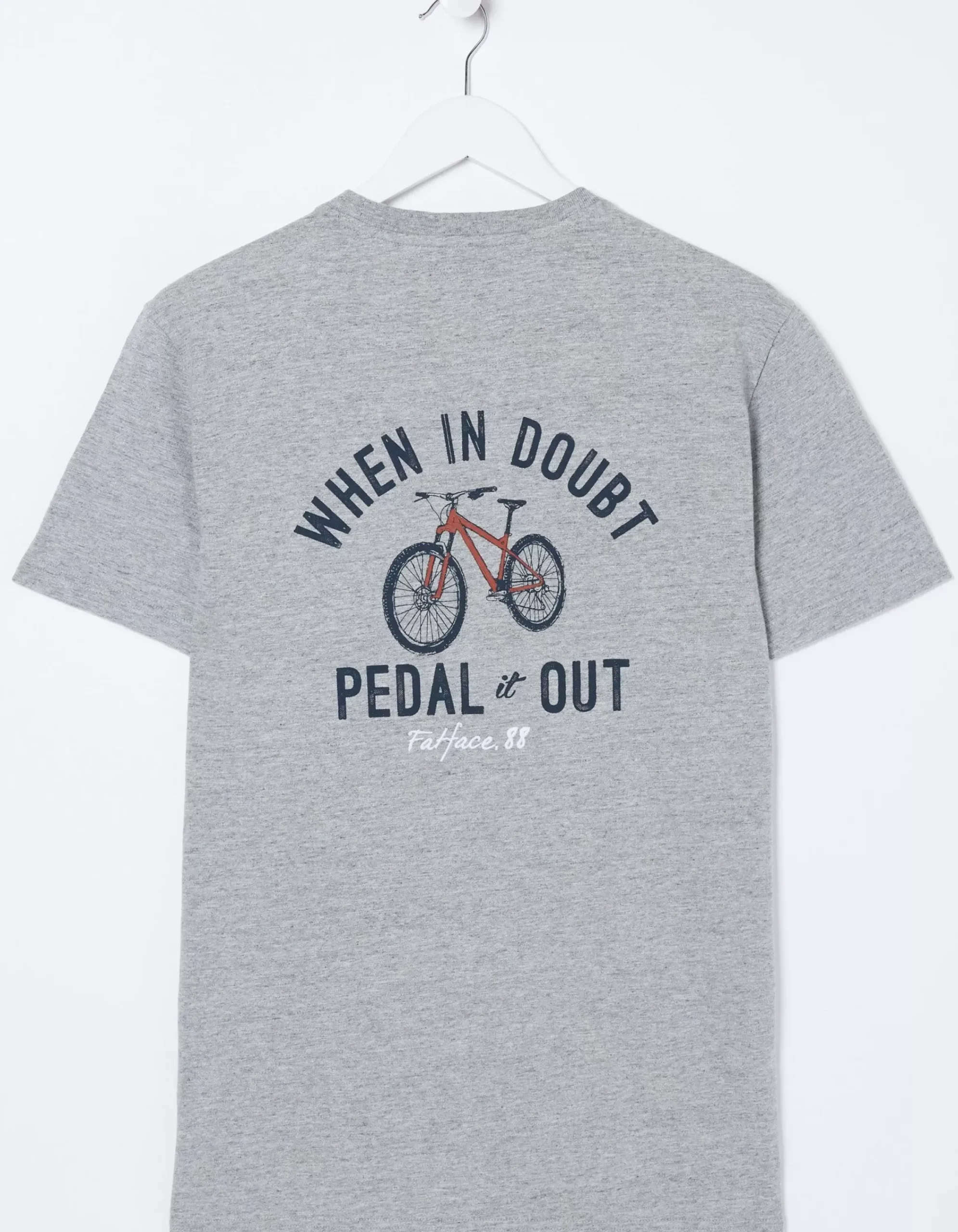 FatFace Bike Pedal T-Shirt Grey Marl Clearance