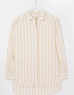 FatFace Billie Linen Blend Shirt White New