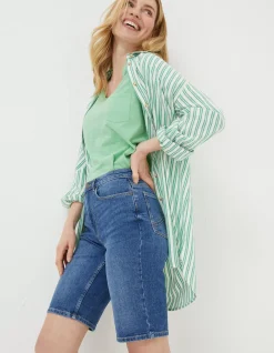 FatFace Bisley Denim Bermuda Shorts Mid Blue Best