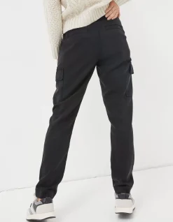 FatFace Blair Tencel Carpenter Trousers Black Outlet