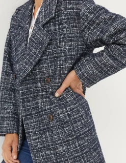 FatFace Blair Wool Blend Coat Navy Hot