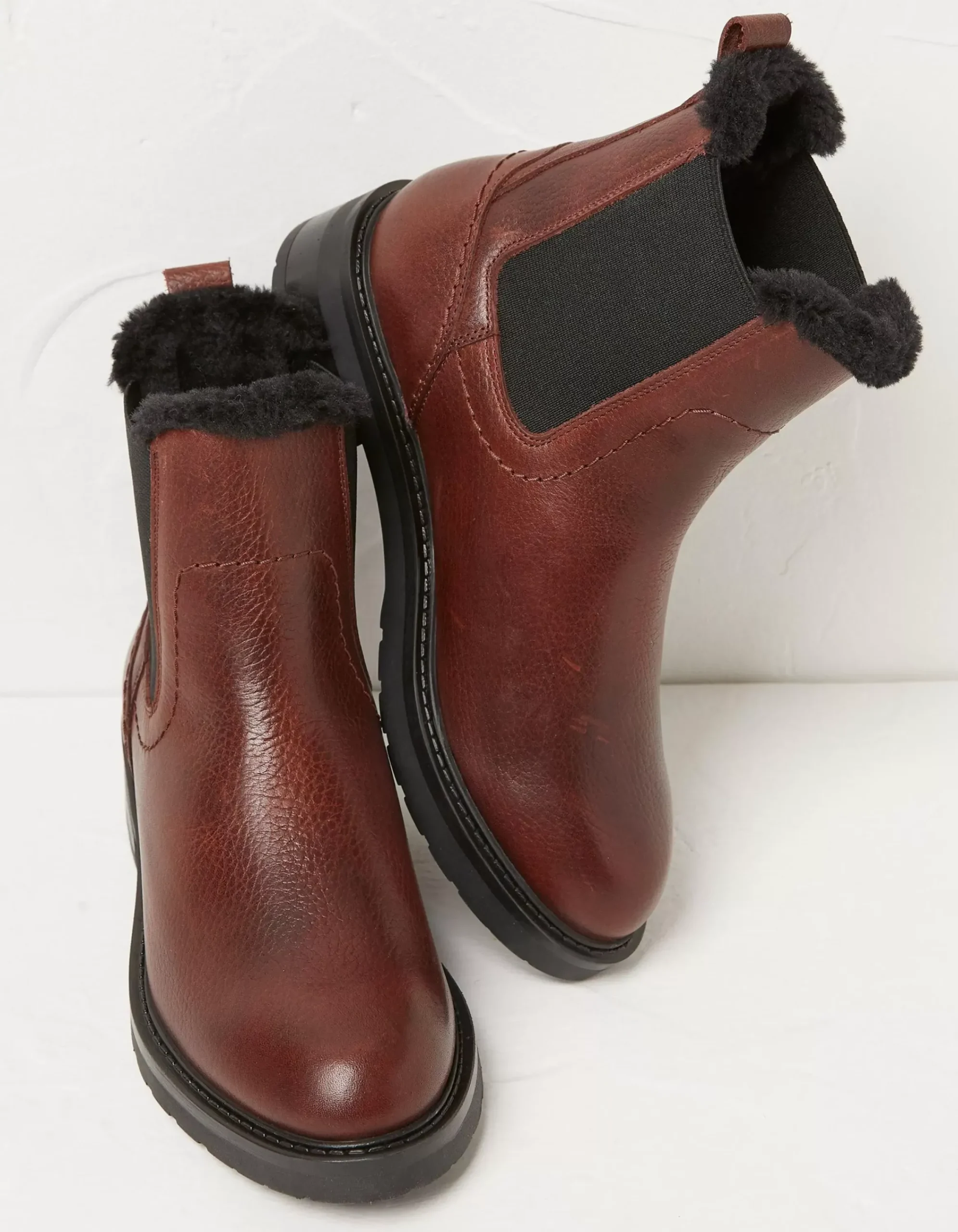 FatFace Blake Fur Lined Chelsea Boot Burgundy Discount