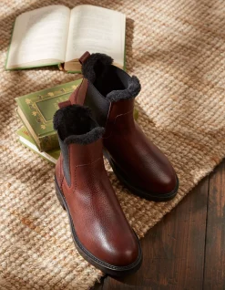 FatFace Blake Fur Lined Chelsea Boot Burgundy Discount