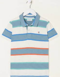 FatFace Block Stripe Polo Multi Colour Sale