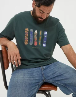 FatFace Board Meeting T-Shirt Emerald Green Sale
