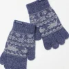 FatFace Bobbi Bear Fairisle Gloves Blue Marl Best