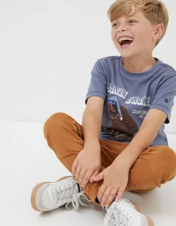 FatFace Bobbi Bear Graphic T-Shirt Blue Sale