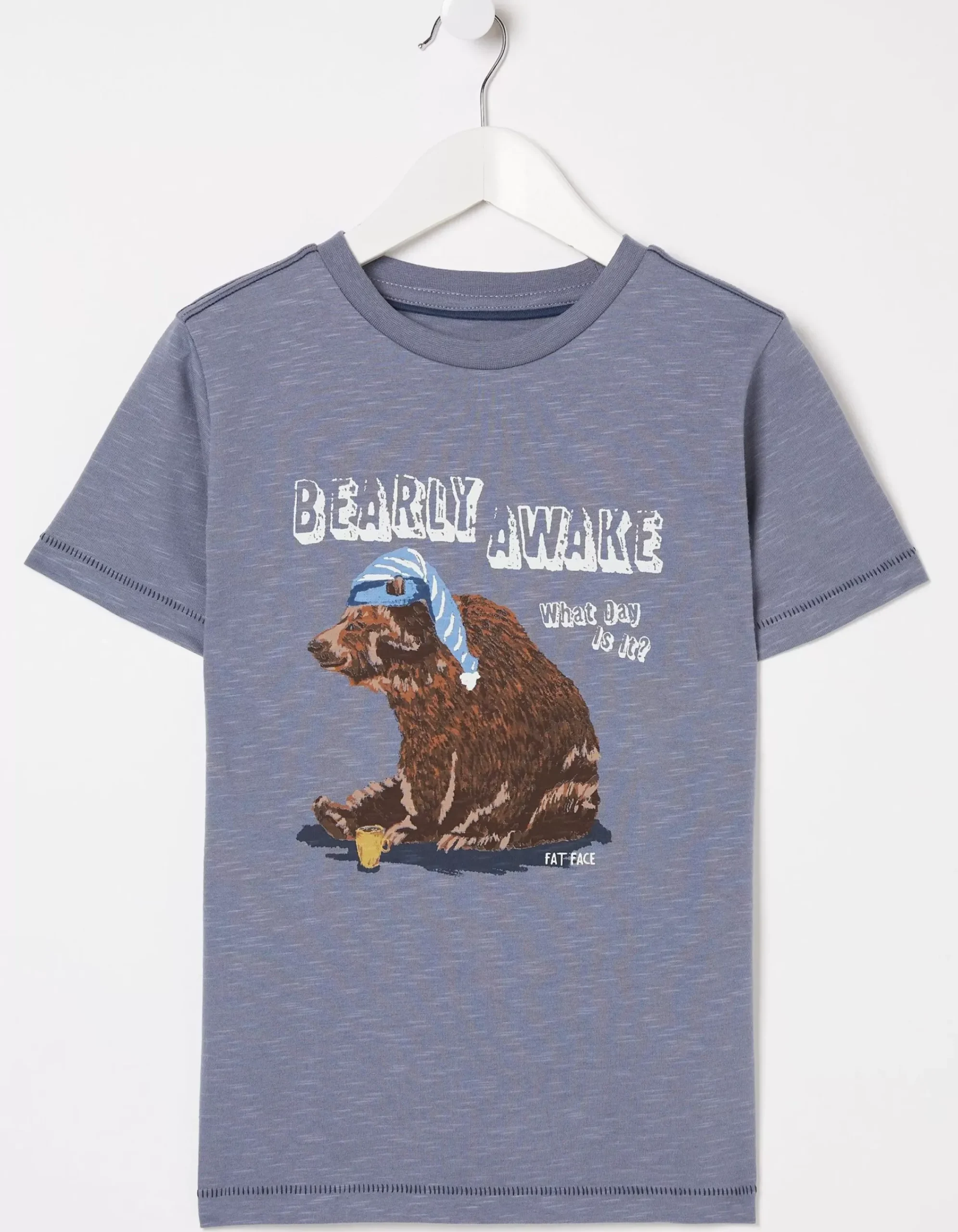 FatFace Bobbi Bear Graphic T-Shirt Blue Sale