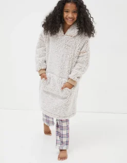 FatFace Bobbi Bear Oversized Hoodie Brown Clearance
