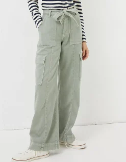 FatFace Bodi Belted Cargo Trouser Sage Green Clearance