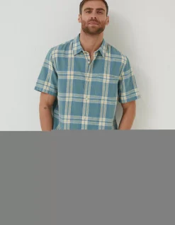 FatFace Braddock Check Shirt Duck Egg