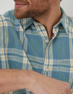 FatFace Braddock Check Shirt Duck Egg