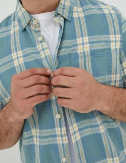 FatFace Braddock Check Shirt Duck Egg