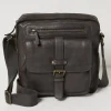 FatFace Bramdean Leather Crossbody Bag Charcoal Grey Outlet