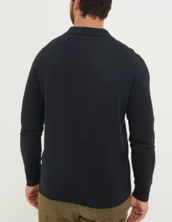 FatFace Braunton Collared Jumper Black Outlet