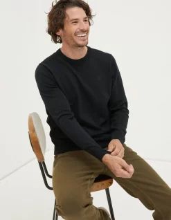 FatFace Braunton Crew Jumper Black Discount