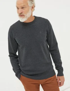 FatFace Braunton Crew Jumper Charcoal Grey Discount