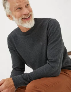 FatFace Braunton Crew Jumper Charcoal Grey Discount