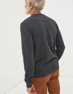 FatFace Braunton Crew Jumper Charcoal Grey Discount