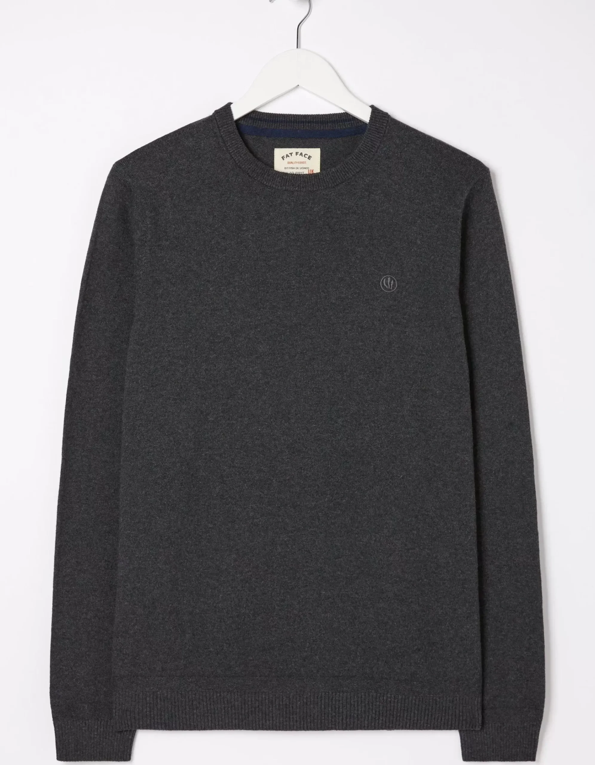 FatFace Braunton Crew Jumper Charcoal Grey Discount