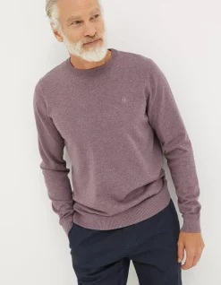 FatFace Braunton Crew Jumper Washed Purple Discount