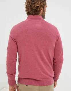 FatFace Braunton Half Neck Jumper Rose Pink Hot