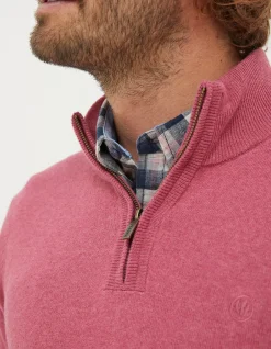 FatFace Braunton Half Neck Jumper Rose Pink Hot