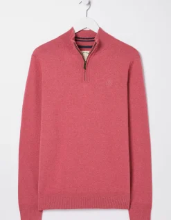 FatFace Braunton Half Neck Jumper Rose Pink Hot