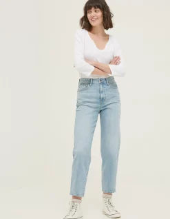 FatFace Bray Barrel Comfort Stretch Jeans Light Blue Discount