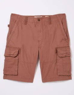 FatFace Breakyard Organic Cotton Cargo Shorts Washed Red Outlet