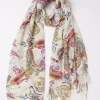 FatFace Bright Paisley Scarf Ivory Best