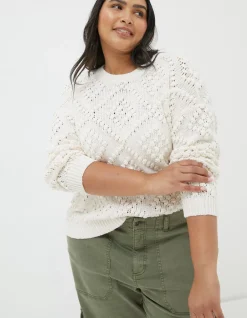 FatFace Brittany Bobble Jumper Ivory Clearance
