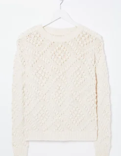 FatFace Brittany Bobble Jumper Ivory Clearance