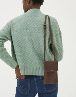FatFace Bronte Bee Phone Bag Chocolate Brown Online