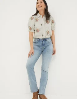FatFace Brooke Bootcut Jeans Light Denim Blue