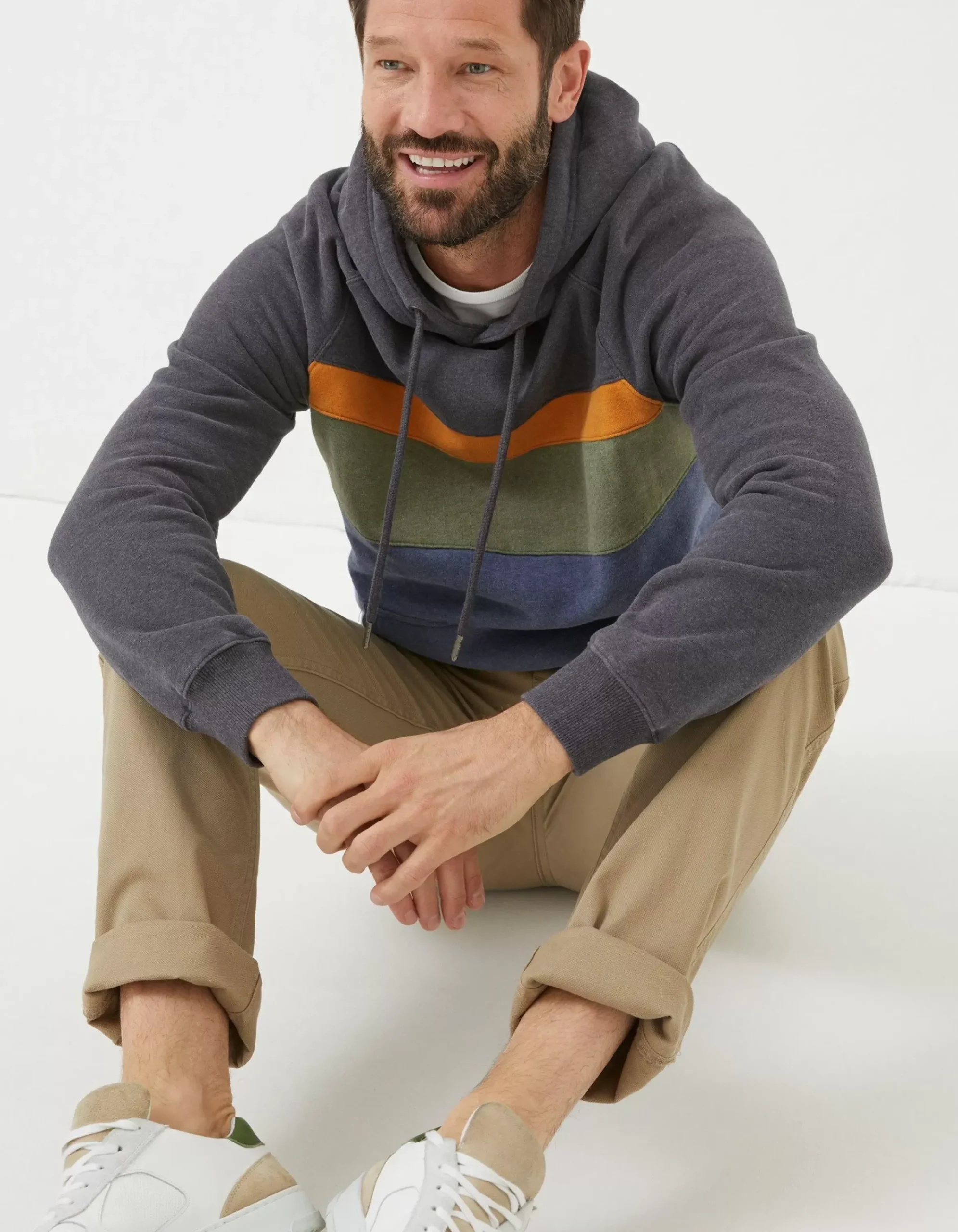 FatFace Brooke Cut And Sew Hoodie Charcoal Marl Clearance